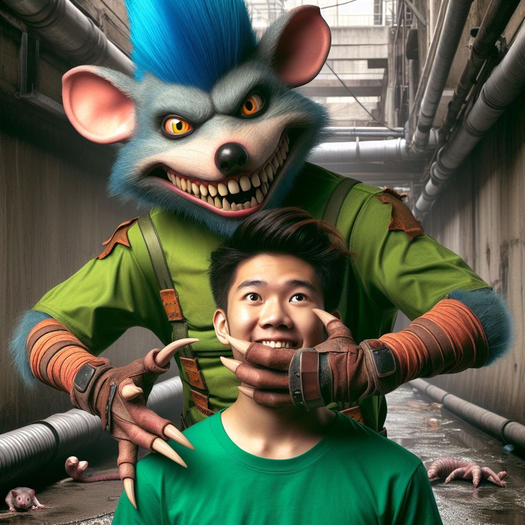 darinhandgagboy's tweet photo. Blue Mohawk Humanoid Ratman Glovegag A Human Men’s #rat #rats #ratman #ratmen #ratmanglovegag #gloveovermouth #GOM #evilratman #humanoid #humanoids #🐀 #rat🐀 #glovegag #glovegagging #gagged #glovegagged #glovegagfetish #glovegags #gaggedguys #glovegagmen #gloveson #punkman #💙 https://t.co/k9Wm6J8r6S
