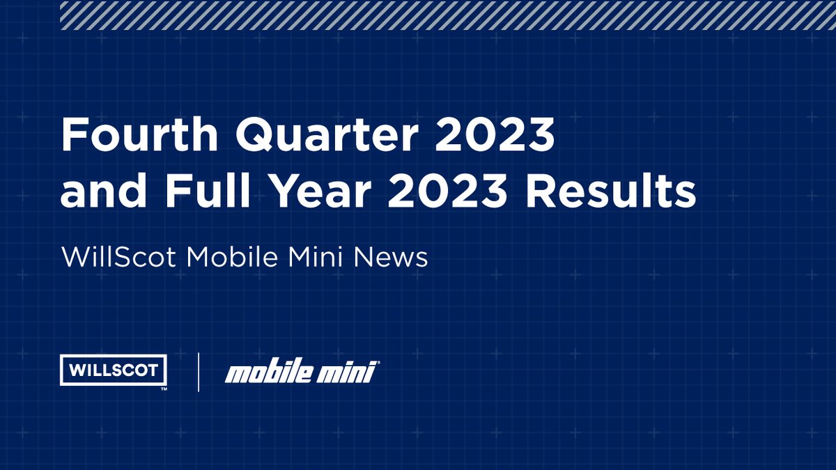 Today we announced our fourth quarter 2023 and full year 2023 results. Read more about the results here: willscotmobilemini.com/news-releases/….