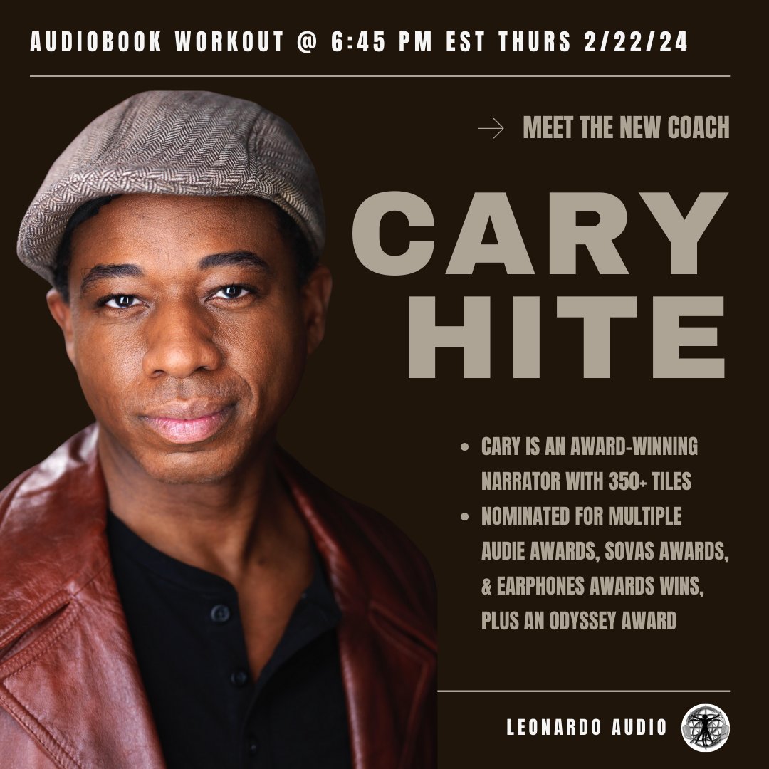 Join new Resident Coach @caryhite this Thursday. Learn how to identify & execute the tone of the given genre to unearth & honor the truth of the story. #audiobook #audiobooknarrators