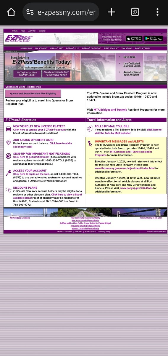 the NY ezpass website is giving blast from the past - this would be amusing if I wasn't actually expected to do things on this website 😅