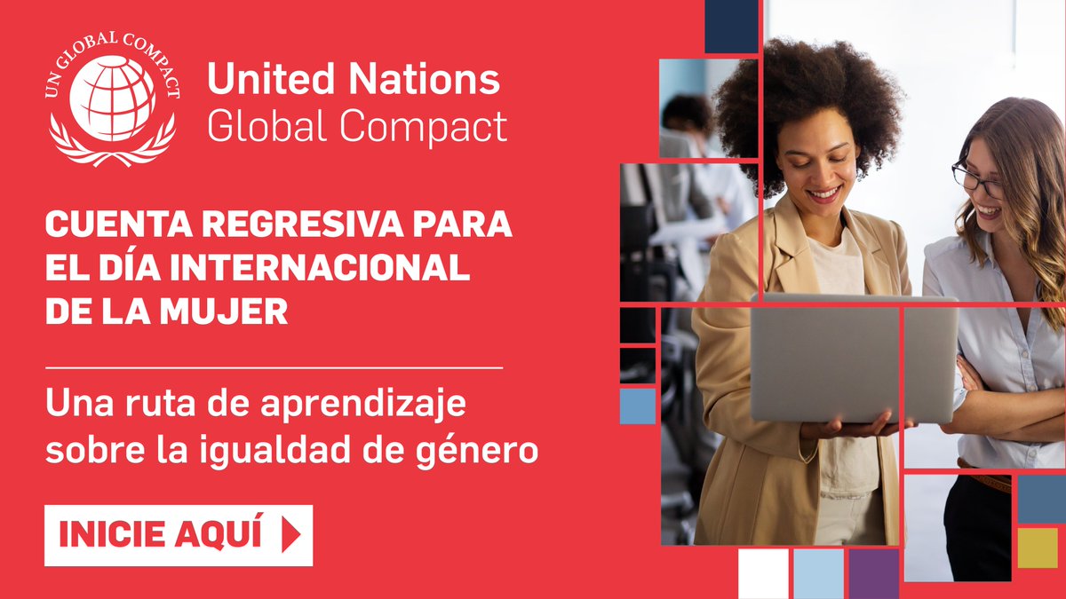 ¿Este 8 de Marzo, quieres apoyar la igualdad de género y celebrar juntos el progreso hacia un futuro más inclusivo y equitativo?

Pacto Global de Naciones Unidas los invita a unirse a la Cuenta Regresiva para el Día Internacional de la Mujer, un viaje de aprendizaje interactivo