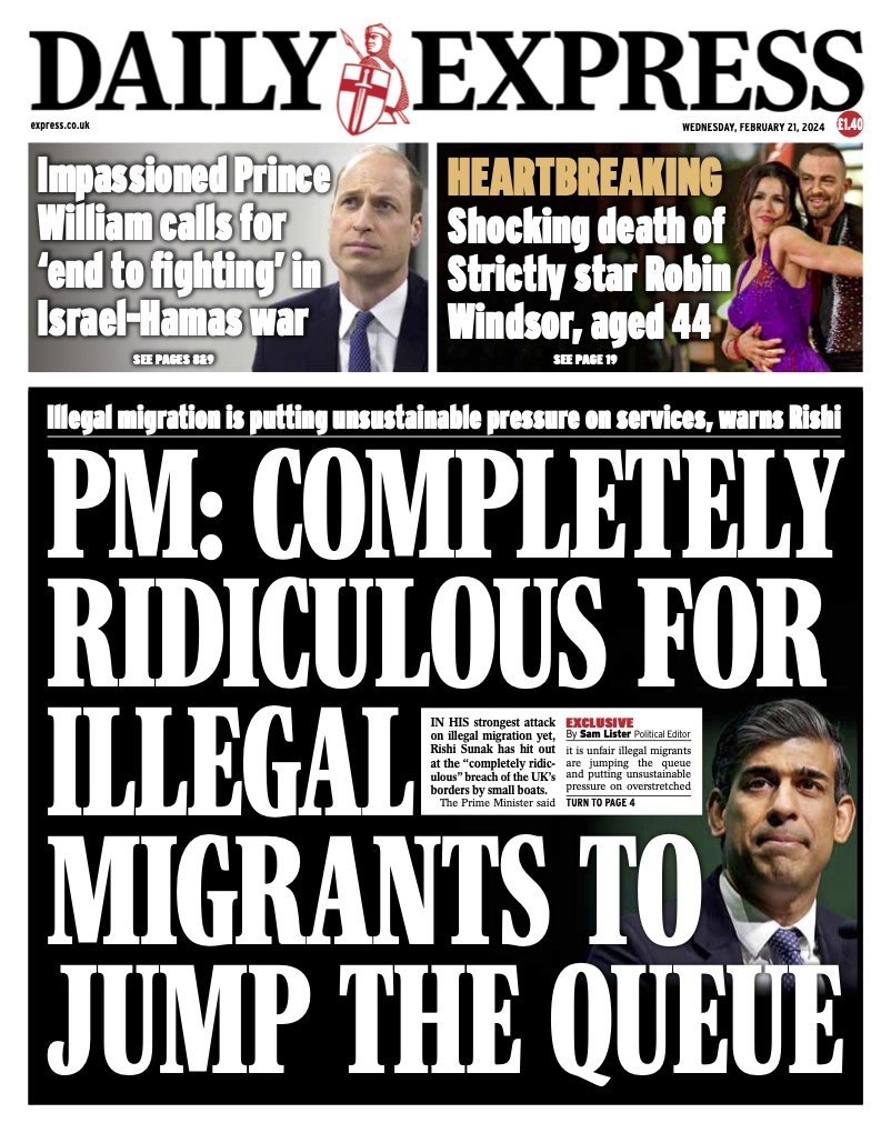 Front Page - PM: Completely ridiculous for illegal migrants to jump the queue
