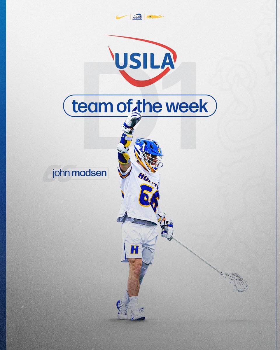 HofstraMLAX's tweet photo. 1️⃣1️⃣ goals
1️⃣2️⃣ points
7️⃣ ground balls
4️⃣ caused turnovers 
✌️ wins❗️

What a week for John Madsen!

#PrideOfLI https://t.co/NV9ufKCs1S