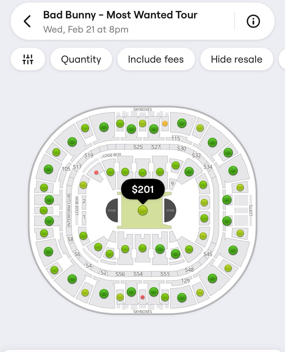 badbunnyontour's tweet photo. PIT SECTION IS NOW $201 ✨🐎 #MostWantedTour https://t.co/TCaFpbBYMf