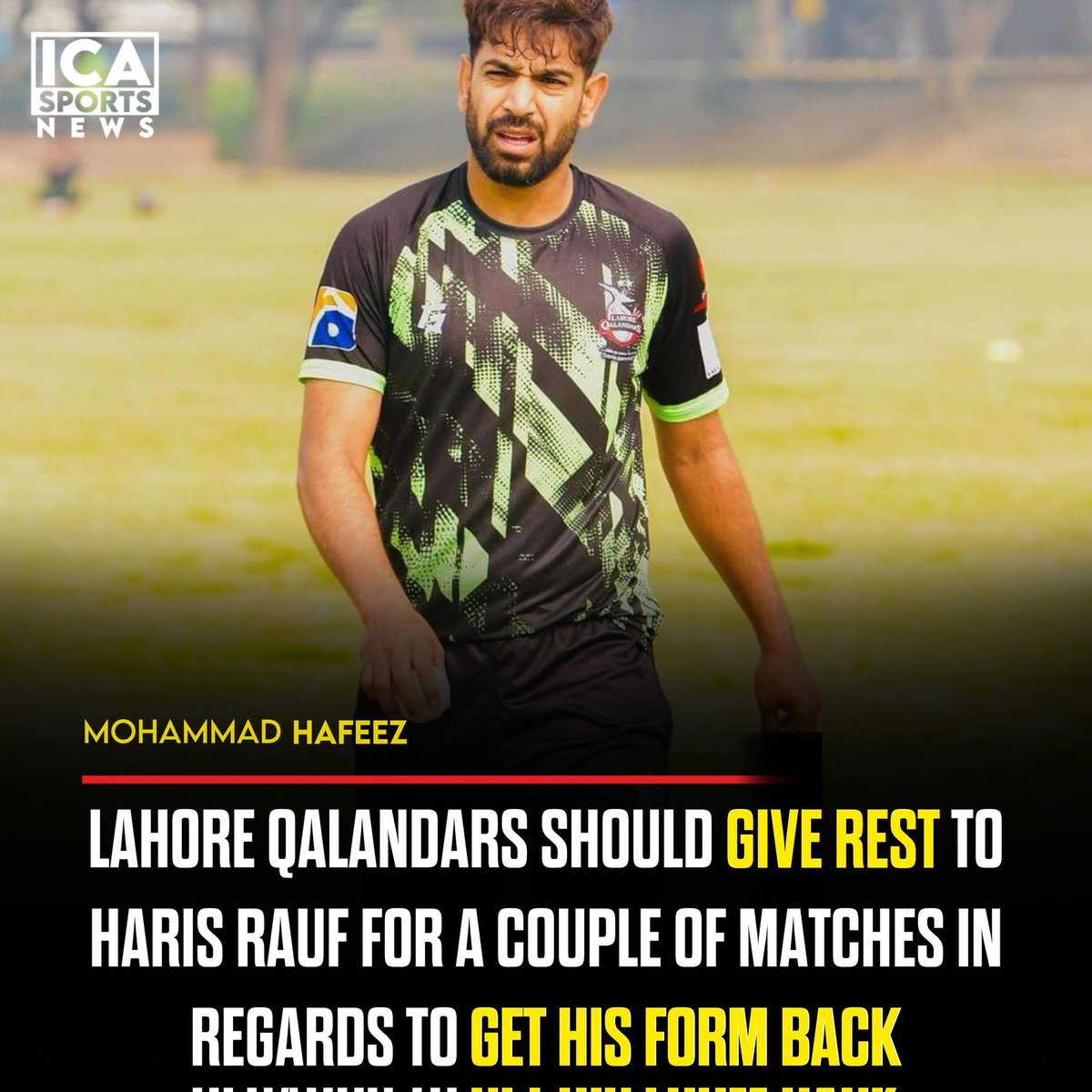 Mohammad Hafeez believes that Haris Rauf should be given rest 🚨 #HBLPSL9 #PSL9 #LahoreQalandars #HarisRauf