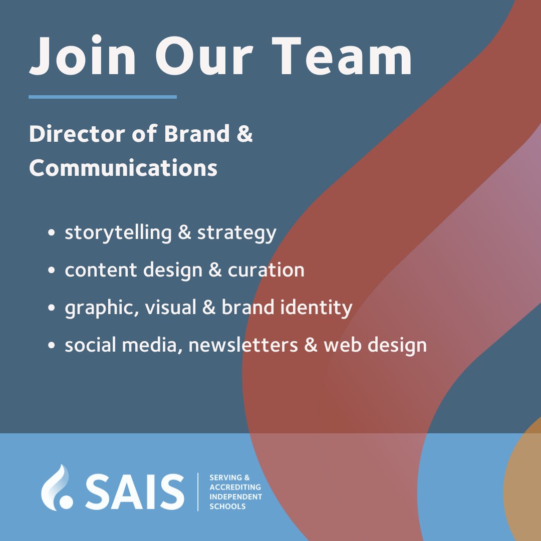 SAIS is searching for an innovative, strategic, inclusive, and creative storyteller to join our team as the director of brand &amp; communications. Learn more about the role and how to apply on our website. careers.sais.org/job/2528/direc…