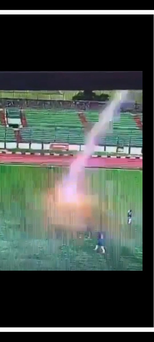 Holy shit. Never saw this before. Lightning strikes soccer player in indonesia.