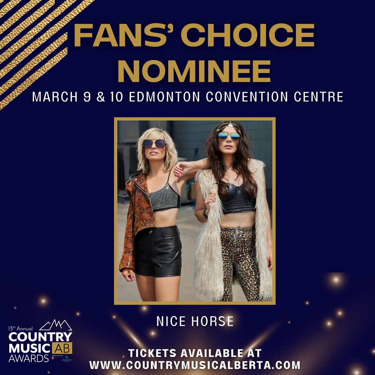 Voting is open NOW and you can vote for yer gals for this year’s FANS’ CHOICE for the @countrymusicalberta awards! Voting is open to anyone and everyone with an email address! Vote here —> surveymonkey.com/r/5MRK86W Spread the word and also…we love you!