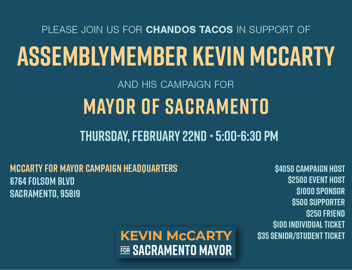 Thursday night is my Chando's Tacos event. It's not just a fundraiser; it's a chance for us to come together, share laughs, and build momentum as we approach the final stretch of this journey. It will be a great evening, and I hope you can join me. tinyurl.com