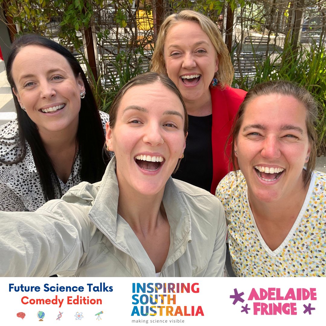 UniSA (@universitysa) on Twitter photo Laugh and learn with <a href="/UniversitySA/">UniSA</a> at the <a href="/ADLfringe/">Adelaide Fringe</a>
🎭 Join @DrCorinneAGreen, <a href="/Becho2106/">Rebecca Perry</a>, <a href="/Dr_Flick_/">Dr Felicity Braithwaite</a>
& <a href="/jacintabrinsley/">Jacinta Brinsley</a> at Future Science Talks: Comedy Edition. 80% science, 20% comedy, this is laugh-infused #research like you've never seen before.😅 brnw.ch/21wH9XL Laugh and learn with <a href="/UniversitySA/">UniSA</a> at the <a href="/ADLfringe/">Adelaide Fringe</a>
🎭 Join @DrCorinneAGreen, <a href="/Becho2106/">Rebecca Perry</a>, <a href="/Dr_Flick_/">Dr Felicity Braithwaite</a>
& <a href="/jacintabrinsley/">Jacinta Brinsley</a> at Future Science Talks: Comedy Edition. 80% science, 20% comedy, this is laugh-infused #research like you've never seen before.😅 brnw.ch/21wH9XL