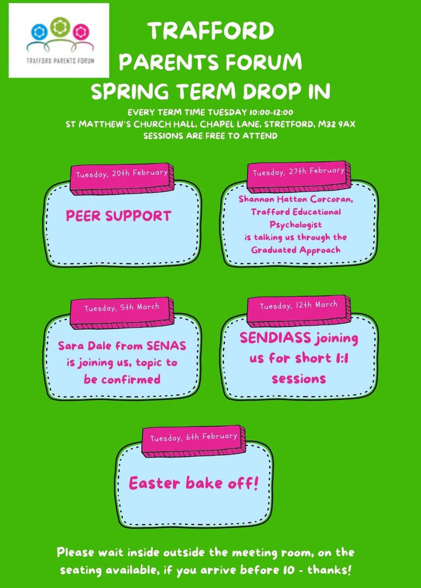 Our Term Time Tuesday, Drop In, has returned. Just a polite reminder please wait in the entrance area ahead of sessions if you arrive early, there is seating available. Often the team have other Forum matters, to deal with ahead of the sessions. Thank you 💚💙🩷