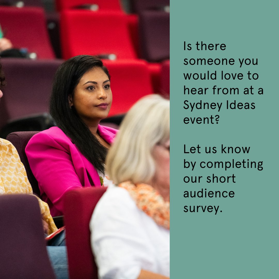 We'd love to hear from you! Who would your dream speaker at a #SydneyIdeas event be? Let us know in our audience survey: ow.ly/MY6u50QtnqA