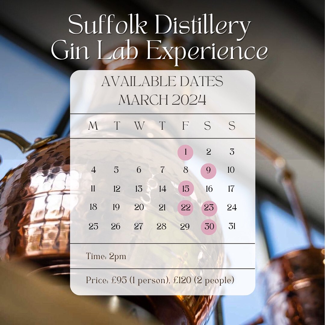 thesuffolkgin's tweet image. ✨Gin Lab Experience✨ 

Craft your own bottle of Dry Gin in our Gin Laboratory! 🍸

We have limited spaces left for March, so make sure you book your space asap❤️

Book now on suffolkdistillery.co.uk or call us on 01206804934!

#ginmaking #makeyourowngin #suffolkdistillery