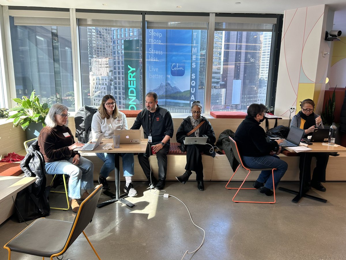 LauraOgando7's tweet photo. What a fabulous day of learning! Got to meet our wonderful PCs &amp; Digital Fri-Yay folks in person and show off the amazing tools available with @Adobe. This is what #creativity looks like! And special thanks to @jlubinsky @JoeSantiagoEDU @ChiaraGeremiaNY for making today happen! https://t.co/c1tL5WLa1M