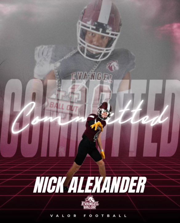 D1Nick_'s tweet photo. After a long recruiting process I’m happy to announce my commitment to @Evangel_FB. Time to go be great☢️ @CoachFlo_ @CoachHepola @TViewWolves @guyhumes1914 @Sevier5 @CoachDTryon @BigPeshh @coachwyatt51 https://t.co/oGsRH0X5EY