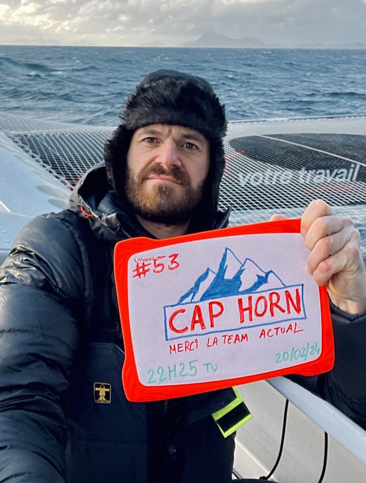 J45 @ARKEAULTIMCHALL | Passage du Cap-Horn pour @_AnthoMarchand et Actual Ultim 3 à 22h25 TU. ✅ 👏 @GroupeACTUAL | #FaireEquipeEnsemble | #TeamActual