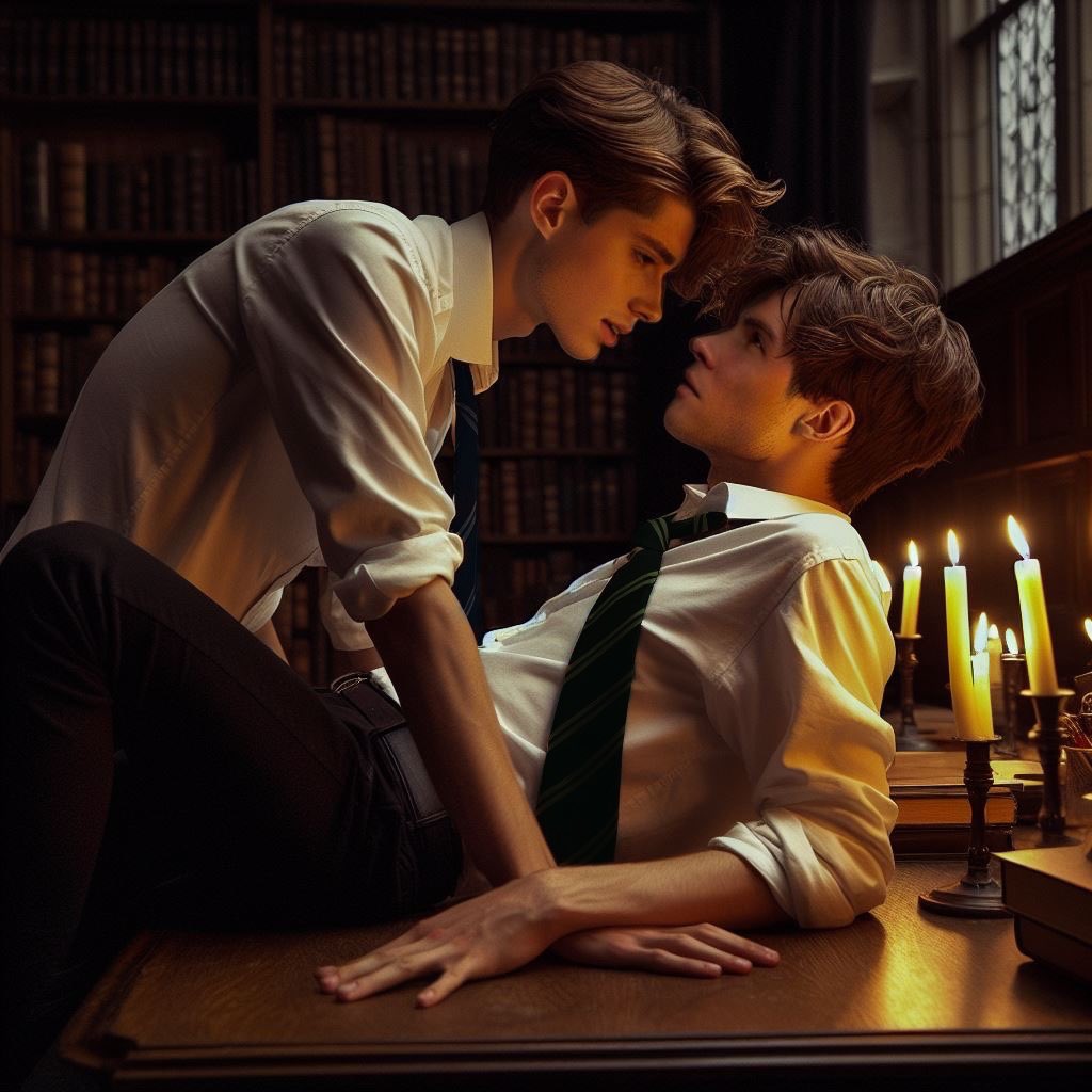 Princess_Sallow's tweet photo. I’ll start strong with Larllow with the first spicy pics I made of their study session in the library 👀💚💙

Apps used: BingAI, InsightFaceswap, Facetune

#MyEdit #AIGenerated #Larllow #SebastianSallow #AndrewLarson #HogwartsLegacy https://t.co/p6rOf6dTmQ