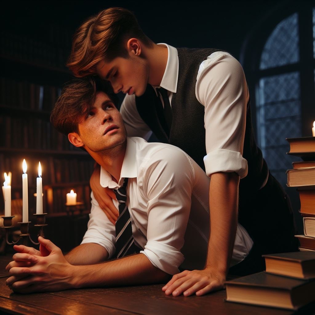 Princess_Sallow's tweet photo. I’ll start strong with Larllow with the first spicy pics I made of their study session in the library 👀💚💙

Apps used: BingAI, InsightFaceswap, Facetune

#MyEdit #AIGenerated #Larllow #SebastianSallow #AndrewLarson #HogwartsLegacy https://t.co/p6rOf6dTmQ