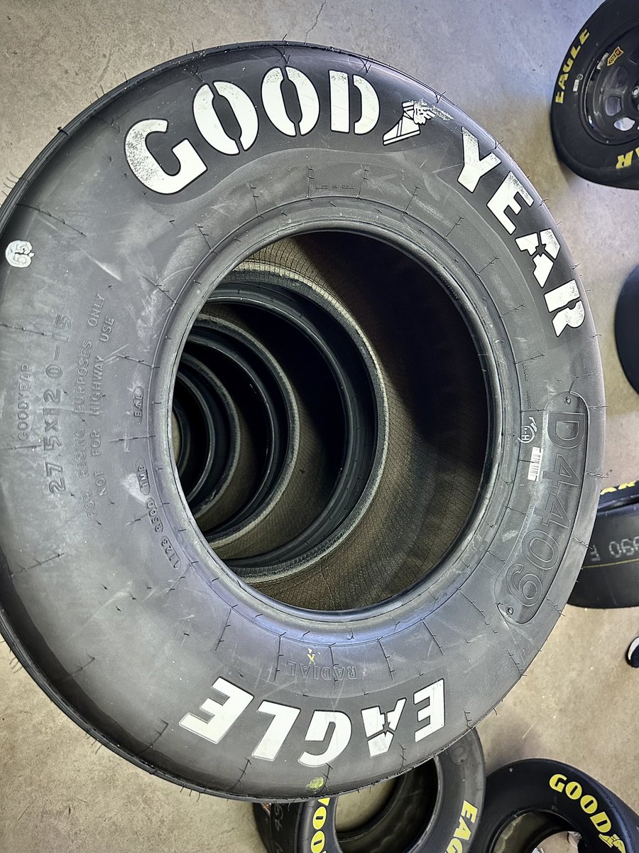 Starting our 2024 #endals race season means visiting the good folks at Shelby-Carter Maxwell in High Point for a few sets of @GoodyearRacing / @goodyear slicks! Looking forward to trying out the new D4409 at @VIRNow soon! #Tires #als #MND #Racing #NASCAR @TeamHendrick