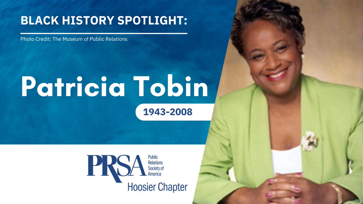 Patricia Tobin created more opportunities to educate the world on how talented minorities are. She co-founded the National Black Public Relations Society &amp; used her platform to represent clients wanting to engage with Black consumers. In 1983, she quit her job &amp; built an agency.