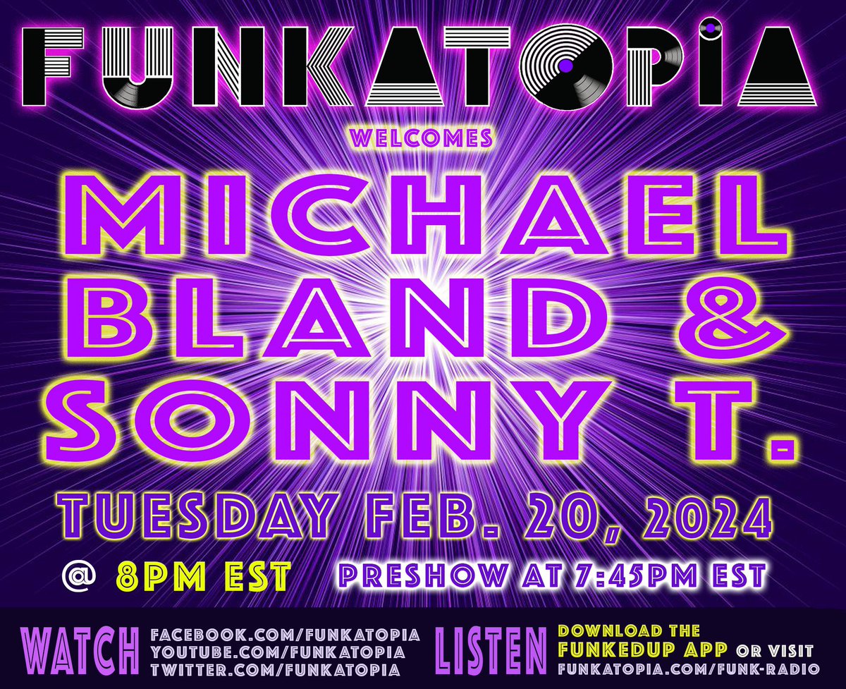 Big news tonight— tune into Funktopia tonight 7PM CT to find out more… link: facebook.com/Funkatopia?mib… #NPG #Prince #SoulAsylum
