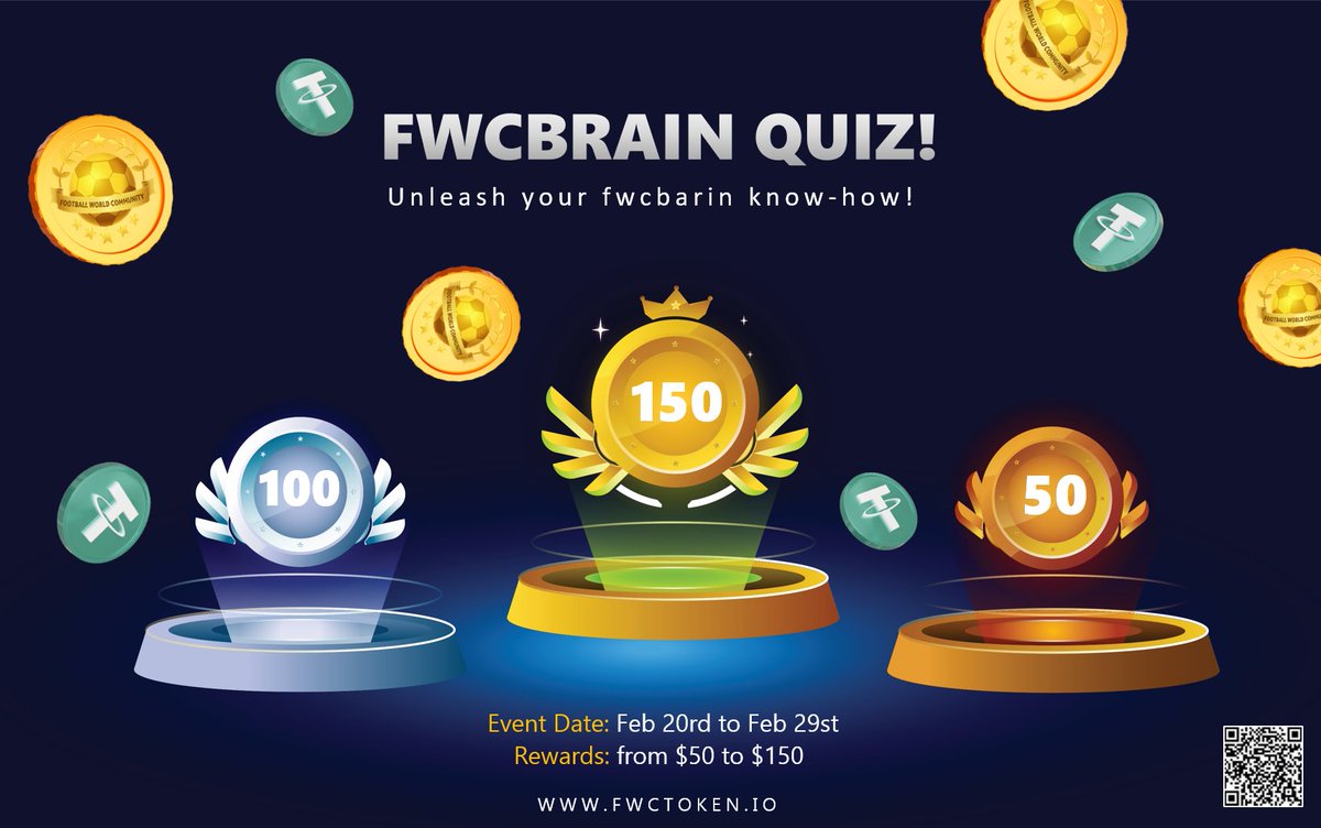 🧠FWCBRAIN QUIZ! Ready To Win Some $USDT!?💯 ℹ️Showcase your FWCbrain knowledge & WIN! 🖥 Join Link: forms.gle/14K7Pwyu5nFJU3… 🎁Rewards: From $50 to $150 🔔Event date: From Feb 20 to 29 #Rewards #Winners #Event #Binance #FWC #cryptocurrency #Crypto #Community #Bscscan
