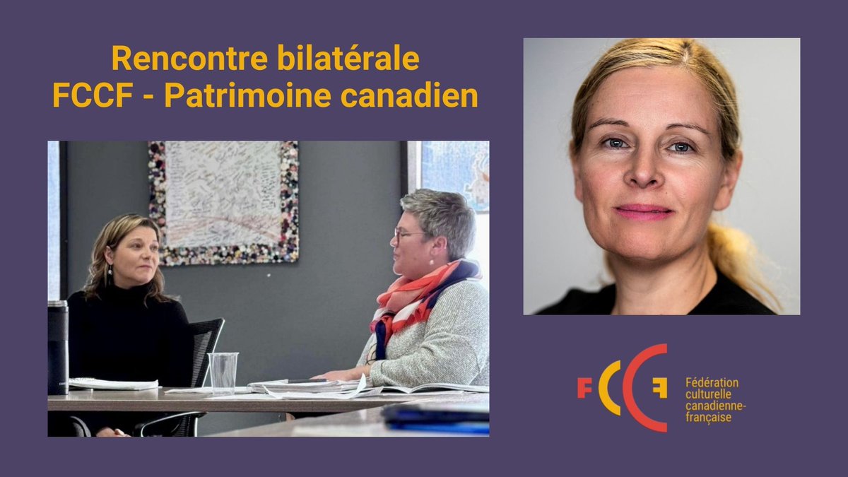 Fédération culturelle canadienne française (@infofccf) on Twitter photo Bilatérale fructueuse sur le développement culturel durable de la francophonie en contexte minoritaire.🚀
🙏Merci à l'accueil et au leadership d'Isabelle Mondou, sous-ministre <a href="/Patrimoinecdn/">Patrimoine canadien</a>, et de Joëlle Montminy, sous-ministre adjointe aux Affaires culturelles! Bilatérale fructueuse sur le développement culturel durable de la francophonie en contexte minoritaire.🚀
🙏Merci à l'accueil et au leadership d'Isabelle Mondou, sous-ministre <a href="/Patrimoinecdn/">Patrimoine canadien</a>, et de Joëlle Montminy, sous-ministre adjointe aux Affaires culturelles!