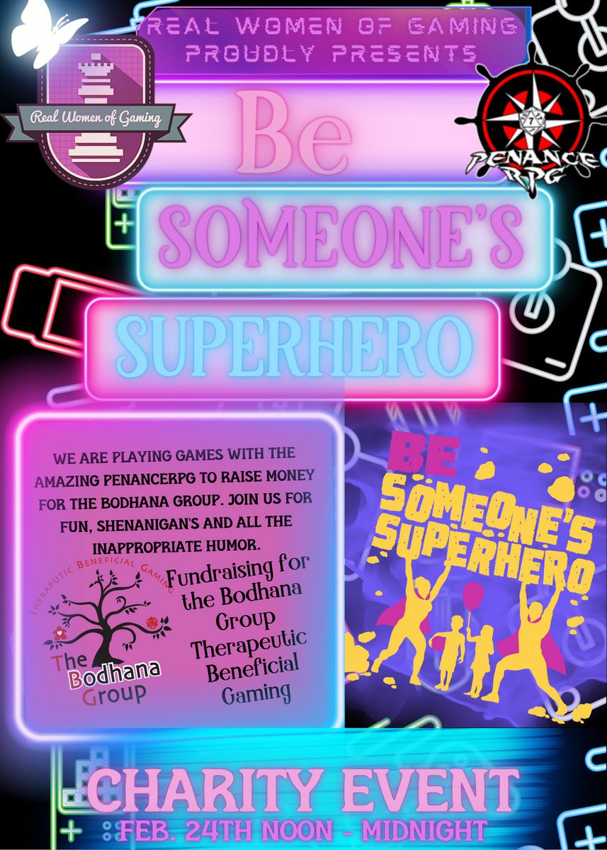 RealWomenGaming's tweet photo. Please join us on our Twitch Channel on February 24th from Noon to Midnight EST!
https://t.co/sI4MuXgQOr
We will be playing games with @PenanceRPG to raise money for @TheBodhanaGroup!
https://t.co/XdwbTCRIIu
Donate at: https://t.co/RyYQkvZtA2
#BSSH #fundraising #RWOG https://t.co/rEUMdTggUM