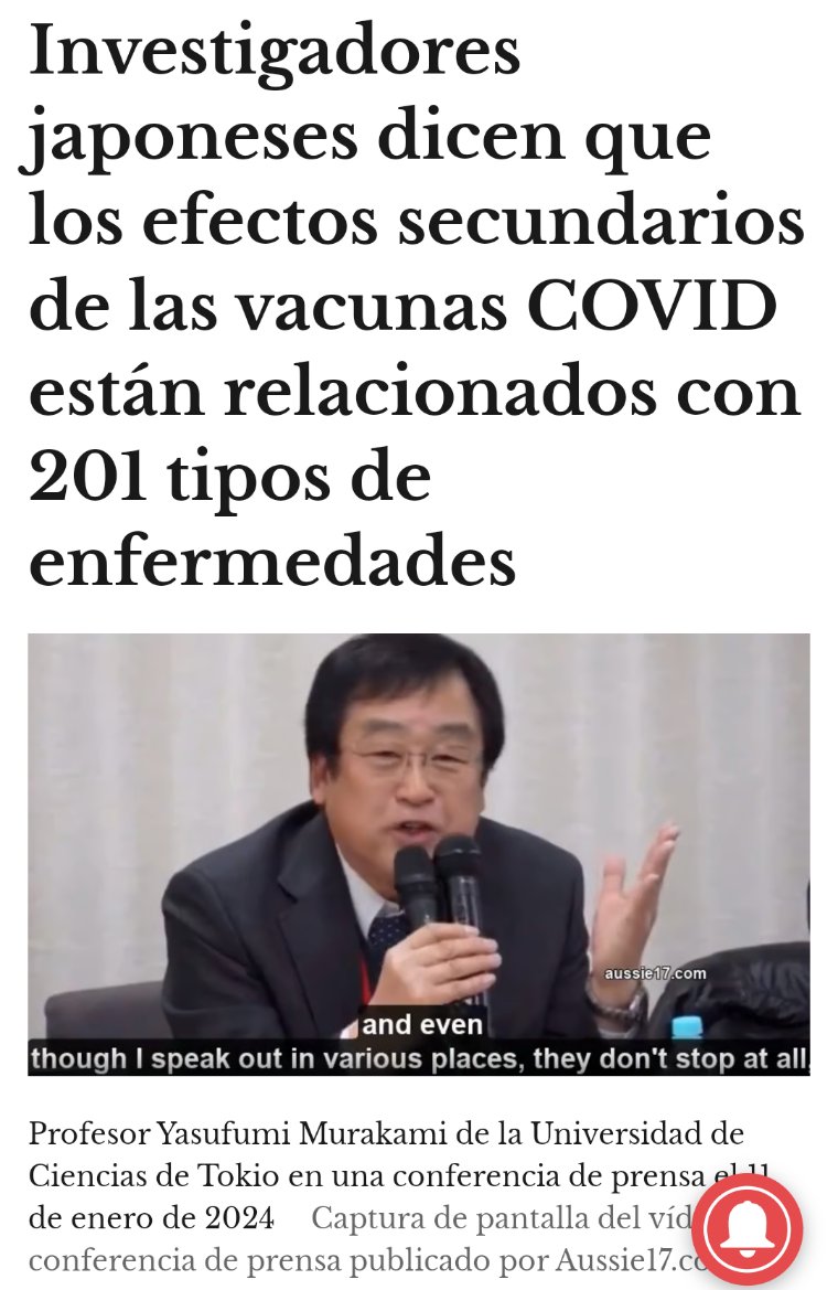 MarothiNagel's tweet photo. Japón: El profesor emérito Masanori Fukushima de la Universidad de Kyoto, durante mucho tiempo un feroz crítico de las “vacunas COVID”, dijo que la amplitud de los daños de esas inyecciones “NO TIENE PRECEDENTES EN LA HISTORIA DE LA HUMANIDAD”.
https://t.co/cIWRw2ACX9 https://t.co/66Y7r16ecZ
