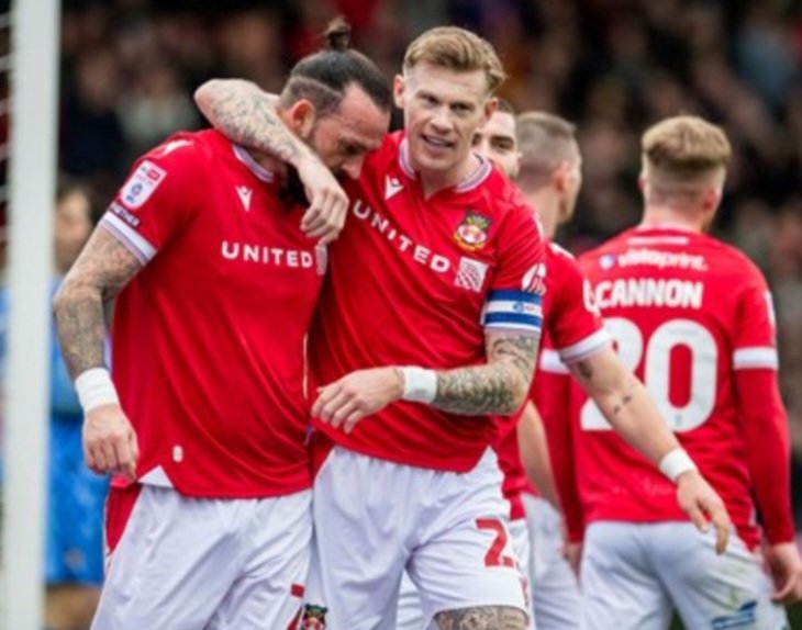 WrexhamFan3's tweet image. Only two goals in two games, and both memorable beauties from these gents. Dad's Army, as @fidtim said, lucky to have you. #Fletcher #McClean @Wrexham_AFC