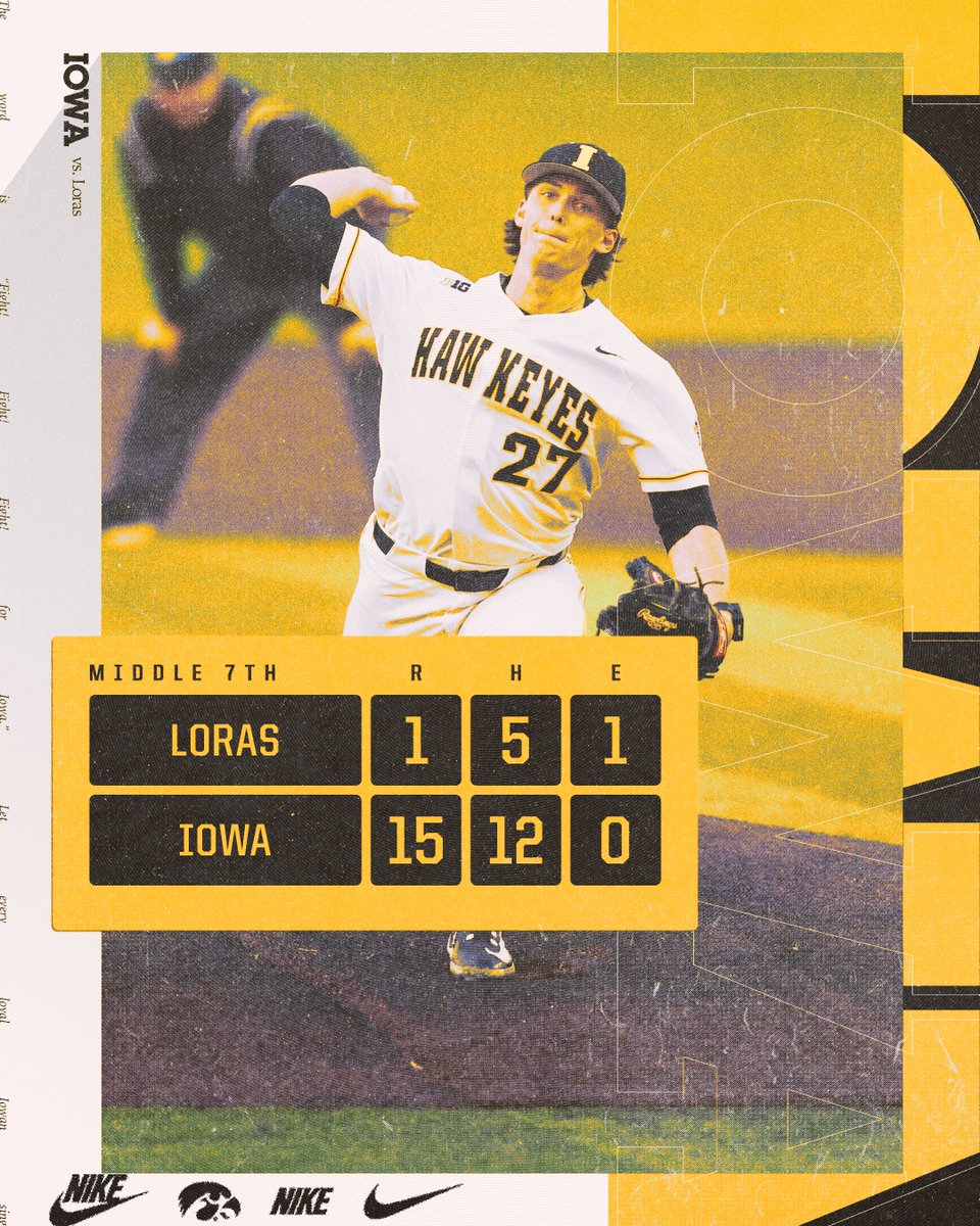 We've made it to the 7️⃣th inning stretch!

#Hawkeyes