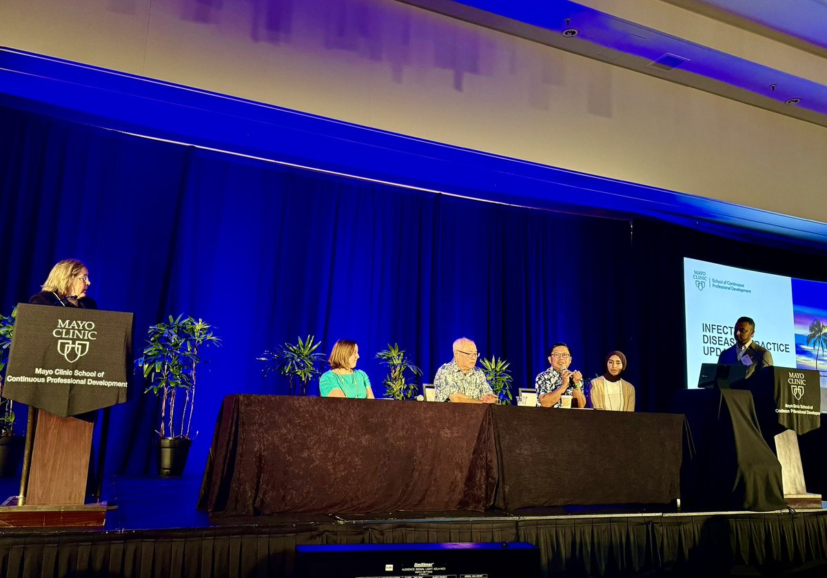 Mayo Clinic faculty @ElenaBeamMD @RazonableMD #lisabrumble and #josephyao discussing updates in Transplant ID & diagnostics. Cases of donor-derived histoplasmosis and CNS infection due to hepatitis E after transplant were presented by TID fellows #mahaaljabri & #vaisaknair