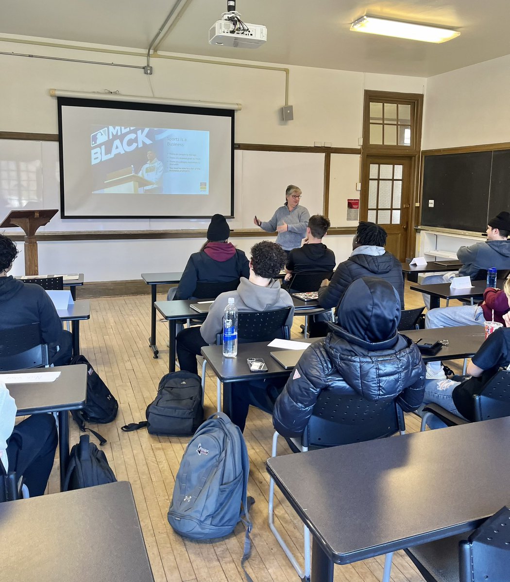 Dr. Lanzillo <a href="/SportAndOrgProf/">Dr. Julie D Lanzillo</a> on the road today, talking with students at <a href="/RosemontCollege/">Rosemont College</a> about the <a href="/NeumannUniv/">Neumann University</a> MS Sport Business program, while imparting knowledge on how students can start elevating their personal brand immediately