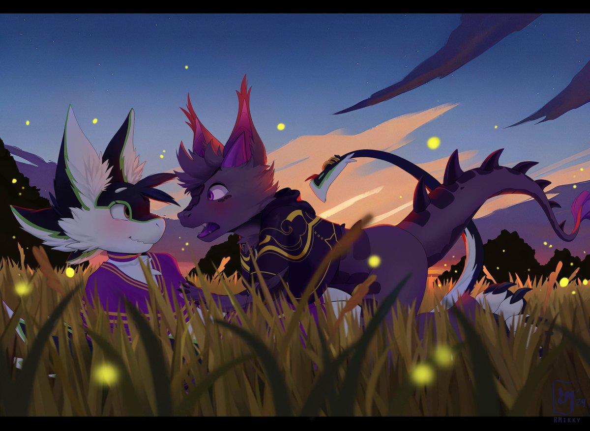 Comm1sh for <a href="/Garse_Cat/">Garse</a> and his friend Wyvern!🌄