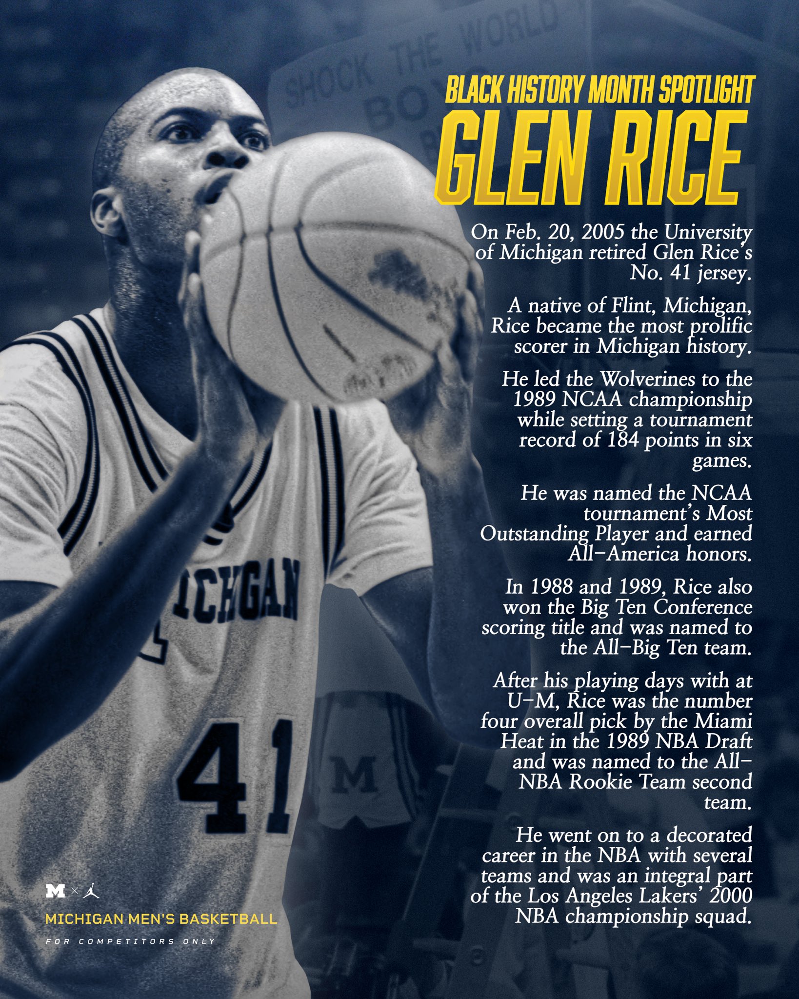 Glen rice michigan jersey sale