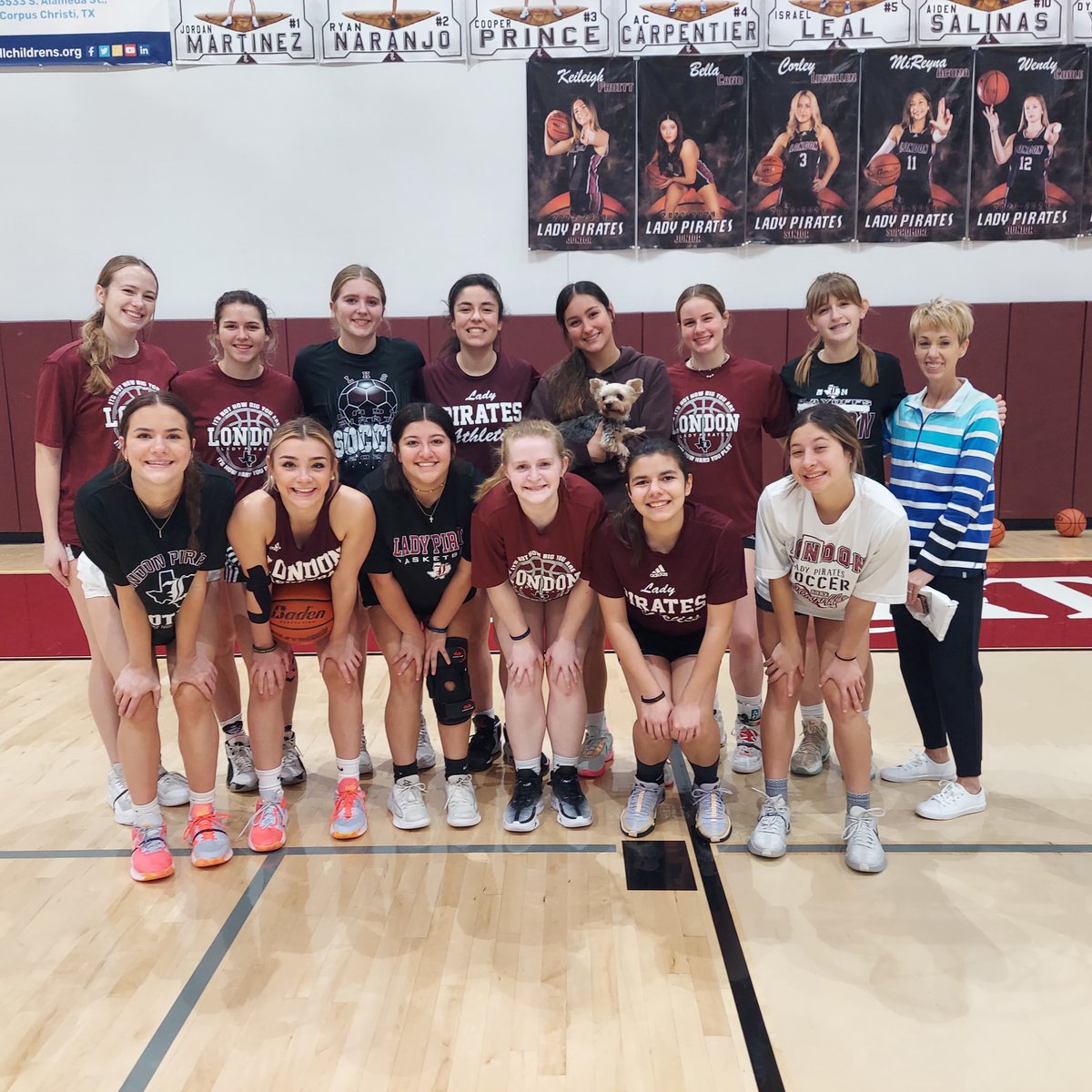LondonLPBball's tweet photo. Thank you to our SUPERintendent for coming by practice today to show her support and share words of wisdom. The girls loved seeing her and Comet!
#LondonProud
#WeareLondon 
@cclondonpirates https://t.co/vvpfqwzely