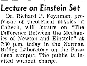 The ultimate physics geek's fantasy: Richard Feynman giving a free public lecture about the differences between the scientific theories of Isaac Newton and Albert Einstein. The only catch: the talk took place in 1951, so you need to travel back in time to see it!