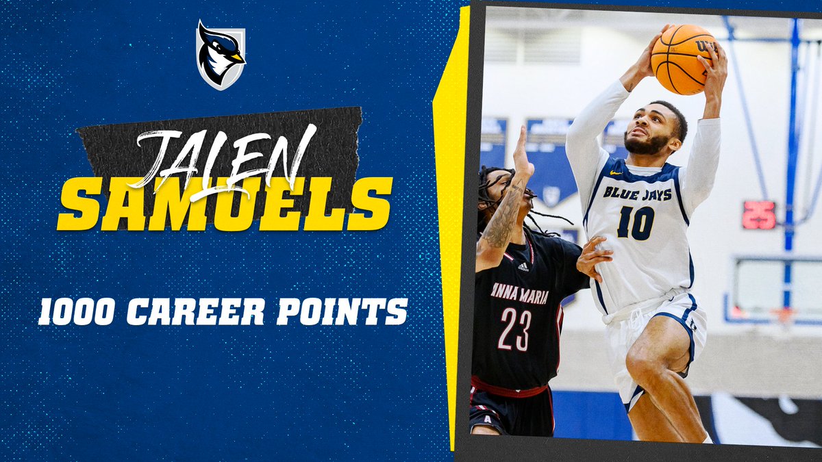 🚨 1K CLUB 🚨

Congrats 🥳 to senior forward Jalen Samuels who eclipsed 1,000 career points Tuesday night in <a href="/TheGNAC/">Great Northeast Athletic Conference</a> Quarterfinals 🆚 <a href="/RivierRaiders/">Rivier University Athletics</a>. Samuels becomes the fifth player in men's 🏀 program history to reach the milestone.

#d3hoops | #FearTheFlock | #GoBlueJays🔵🐦