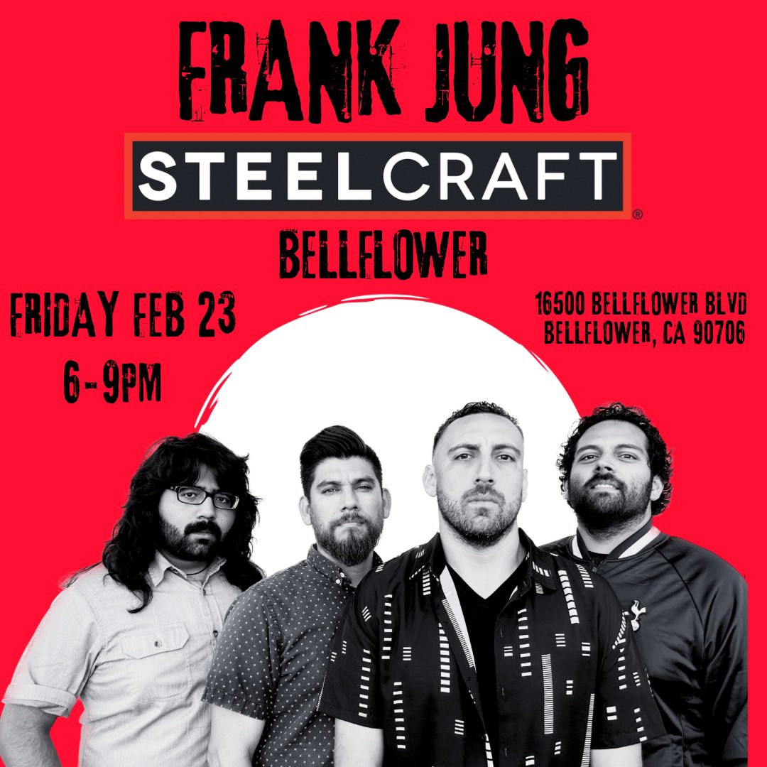 frankjungband's tweet photo. Come hang with us. We’ll be playing some covers and originals. Free and all ages. #steelcraft #bellflower https://t.co/bXZUwWtmZf