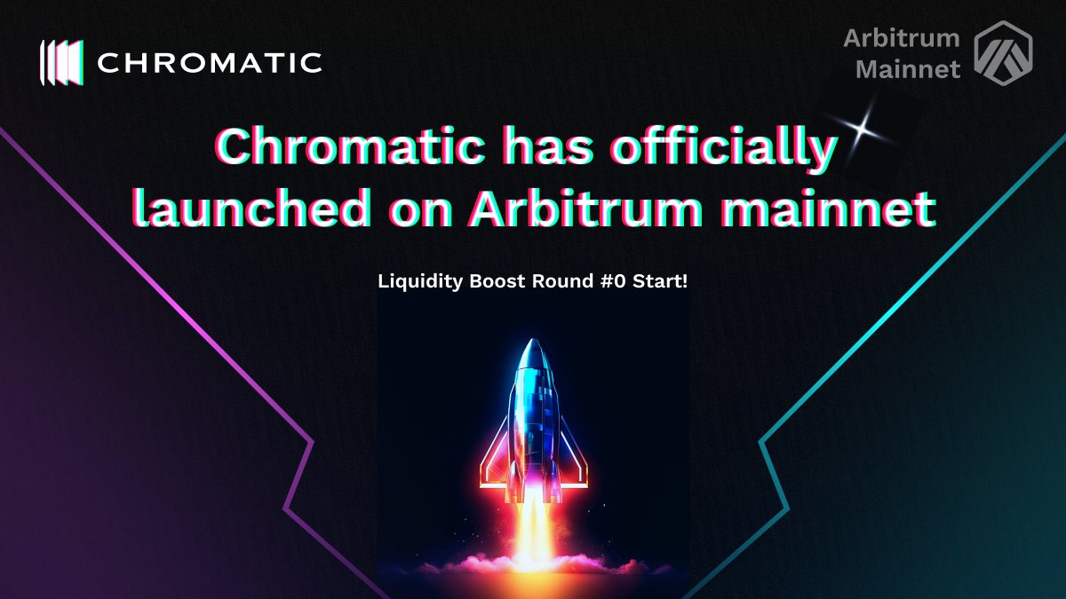 chromatic_perp's tweet photo. 🌟🌟Finally! Chromatic Protocol Launched on @arbitrum  Mainnet🌟🌟

HAPPY BIRTHDAY🎂
February 21, 2024, 00:00 (UTC)  
https://t.co/HhzFoTK7PZ

We are thrilled to announce that Chromatic Protocol has finally launched on the Arbitrum mainnet! 🍻 

🔥Also, Warm-up period for Liquidity Boost Round #0 started!  

Provide liquidity to Chromatic Protocol’s pool and earn LP rewards! (Those who registered during the pre-registration period will receive additional rewards of up to 30%) 

Provide Liquidity 👉https://t.co/zzj97MB5rE
Learn more 👉https://t.co/1zfamHM98C  

We extend our heartfelt gratitude to the community members who have supported Chromatic Protocol so far.  
Let's embark on this journey together and shape the future of DeFi with Chromatic Protocol 🚀