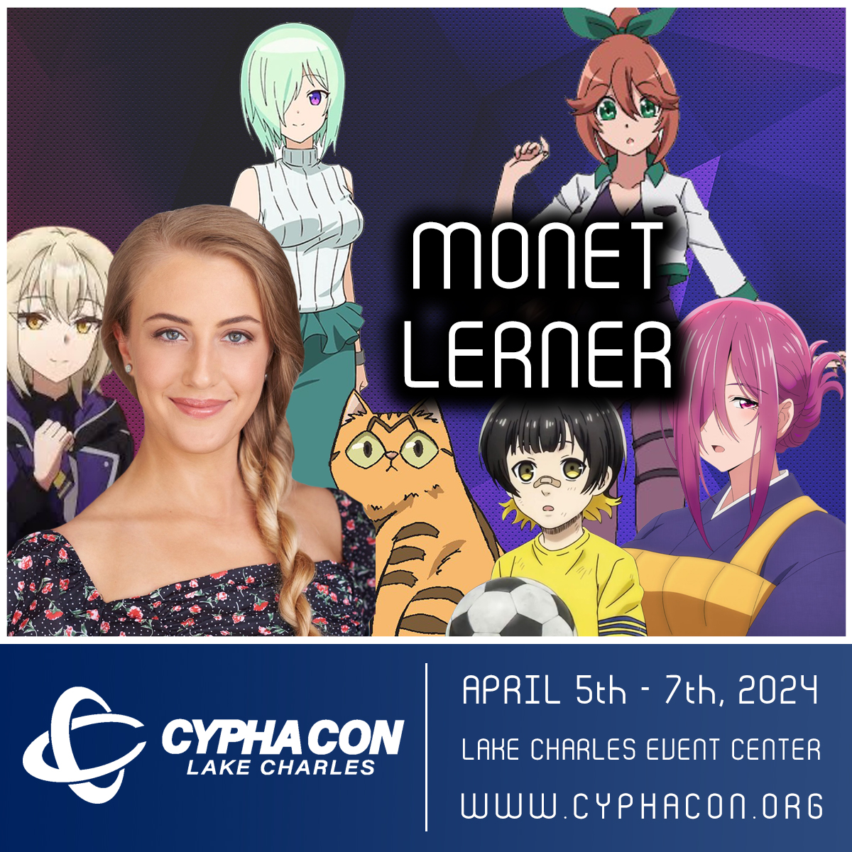 CYPHACON is pleased to announce our first Special Guest, Monet Lerner! Monet will be joining us April 5th - 7th, 2024 at the @LCCivicCenter in Lake Charles Louisiana! For complete information visit our website, tickets on sale now! cyphacon.org/speakers/featu…