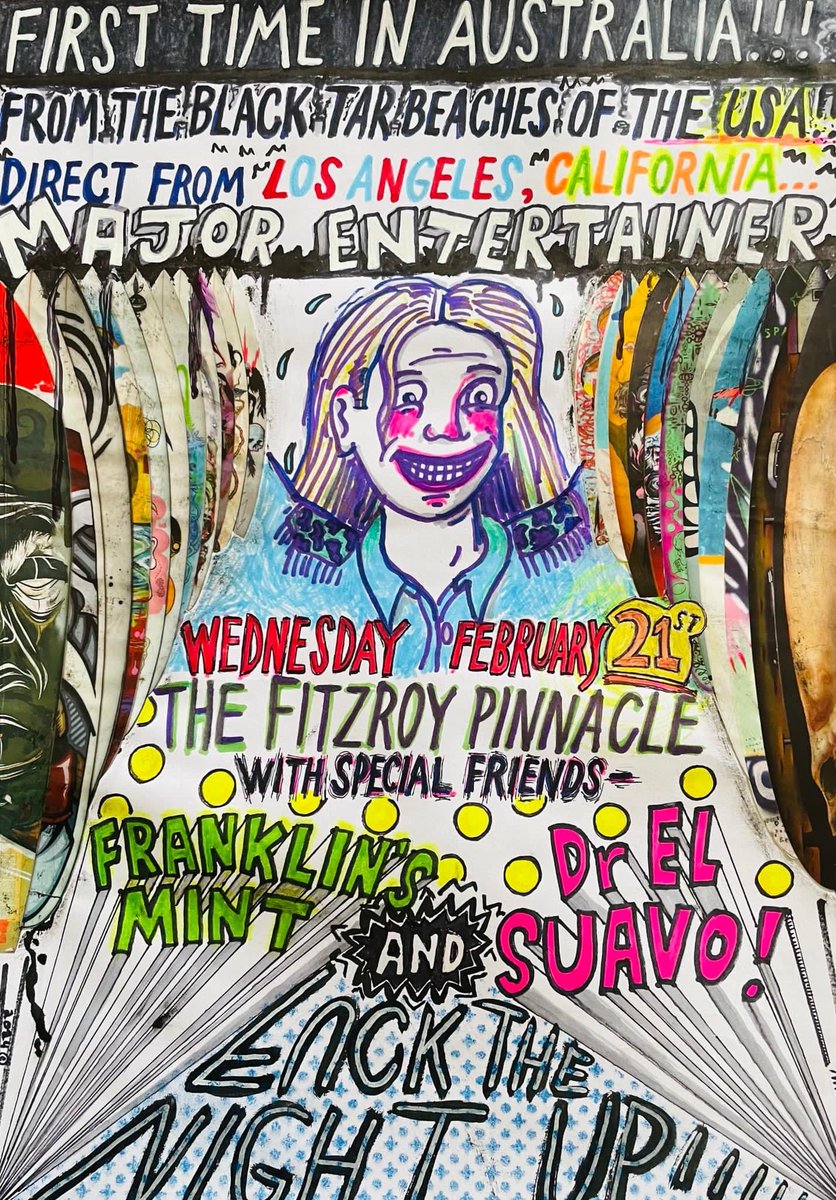 MELBOURNE AUSTRALIA TONIGHT! At The Fitzroy Pinnacle. 9 PM show with Dr El Suavo and Franklin’s Mint (featuring members of Faxed Head, Caroliner, and Mr. Bungle) WOW!