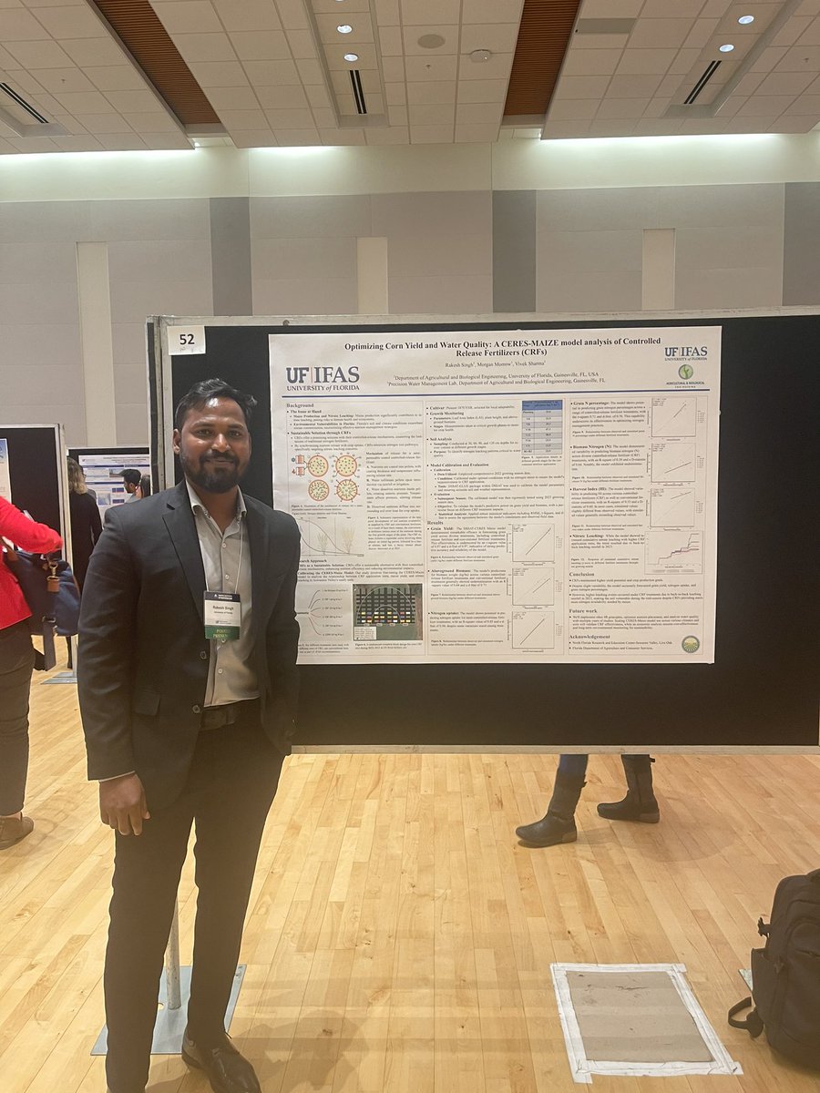 VivekSharmaUF's tweet photo. Great participation by Precision Water Management team members @RakeshSingh_UF @bhanuprakash559 @Varshitha_P1 @bibekUF @susantad983 at the 2024 UF Water Institute @ufwater Symposium #ufwater24 @UF_ABE https://t.co/9tDdFxCiaO