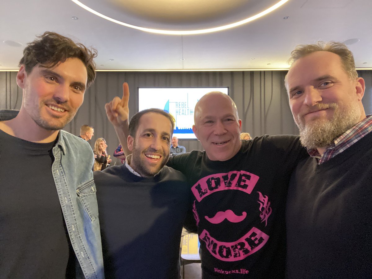 Wearing the #pinksocks #LoveMore at #RebelHealth in #NYC with @palbe383 @ZachGotlib and @cummings216 #healthcare #innovation