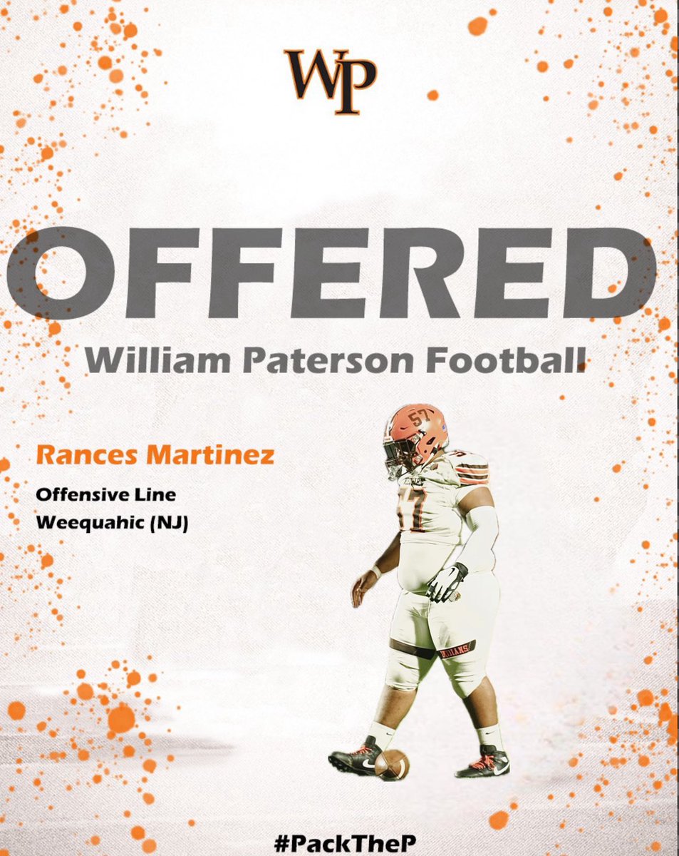 Extremely Grateful to receive this offer from @WPUFootball @D_johnson76 @DCWill36 @WeequahicHSFB 
#PackTheP #WillPower #PioneerPride