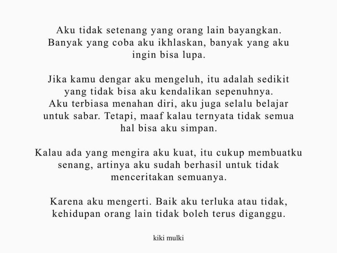Reni_Not1's tweet photo. Yg mengerti diri kita hanya kita sendiri … https://t.co/Mb2a4oE2og