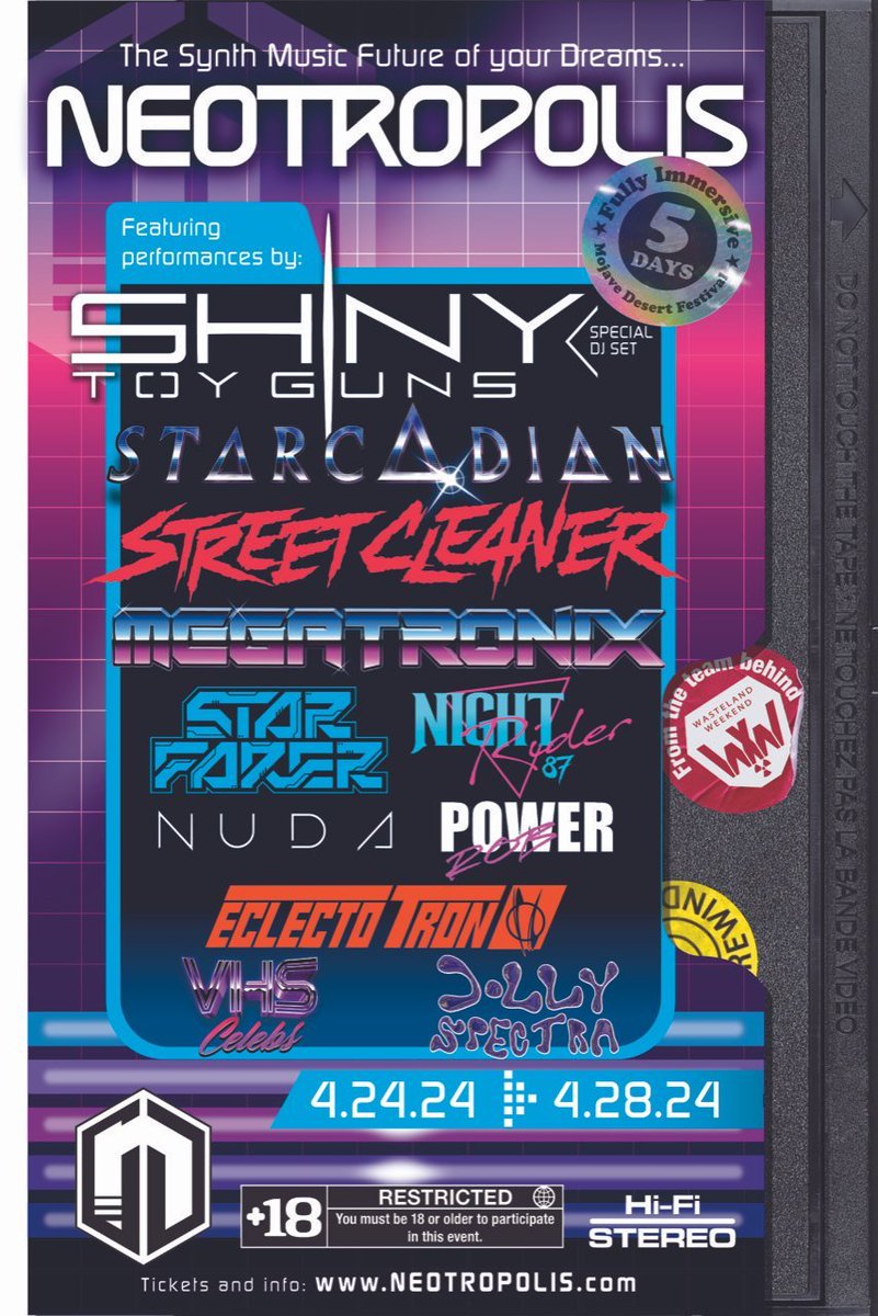 Starcadian will be playing in the Neotropolis festival!! 
Mojave Desert - April 27th (Saturday) 11 pm 🌟 
neotropolis.com/tickets