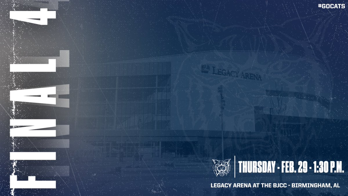 WILDCAT__HOOPS's tweet image. The date &amp;amp; time are set! Final 4 next Thursday, February 29th at 1:30 p.m. in Legacy Arena at the BJCC! | #TRT | #GoCats