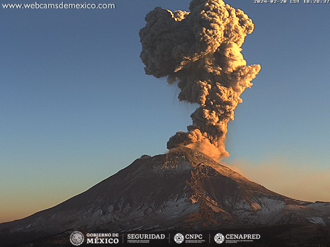 Central_CM's tweet image. Se registró a las 18:25h una #Exhalación MODERADA 🟡 del volcán #Popocatépetl. 🌋💨

• Caída de ceniza: #PUEBLA, #MORELOS, #GUERRERO. 📍

• 🚦 AMARILLO FASE 2. 🟡