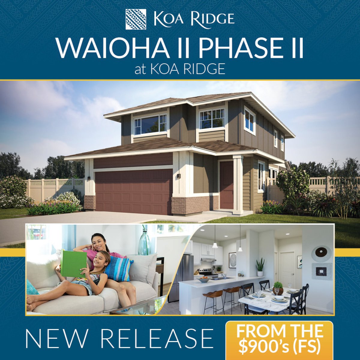 We are thrilled to announce Waioha II Phase II at Koa Ridge is Now Available For Sale! For more information on Waioha II Phase II, please visit bit.ly/3OSmkei or call our Sales Representatives at (808) 731-2814.
